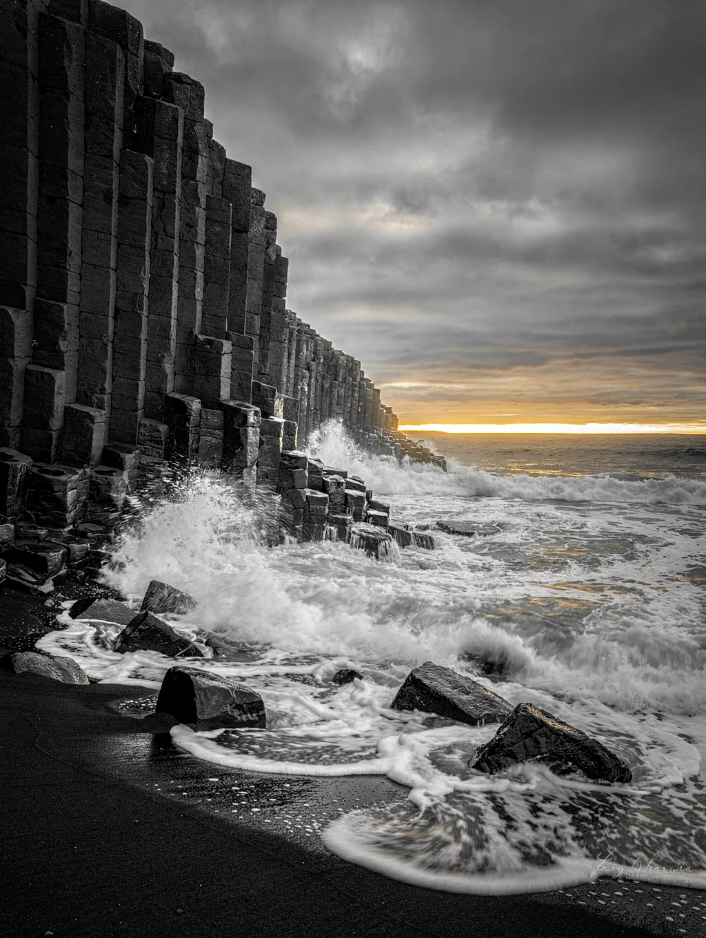 Geometric basalt columns at Reynisfjara